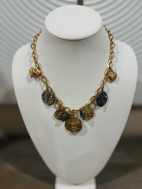 Gold Coin Charm Necklace - Women's Jewelry